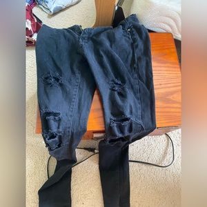 Black ripped jeans